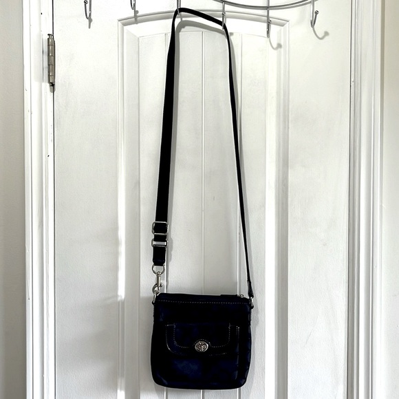 Coach black and silver crosssbody adjustable purse with front pocket - Picture 3 of 8